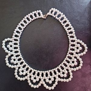 Vintage Dangling Pearl Choker Necklace